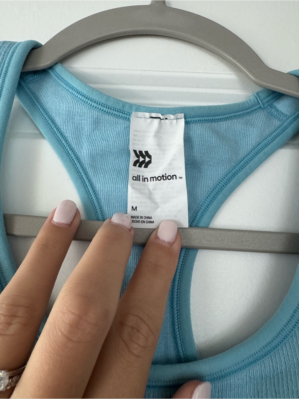 all in motion Light Blue Ribbed Racerback Tank - Picture 2 of 4